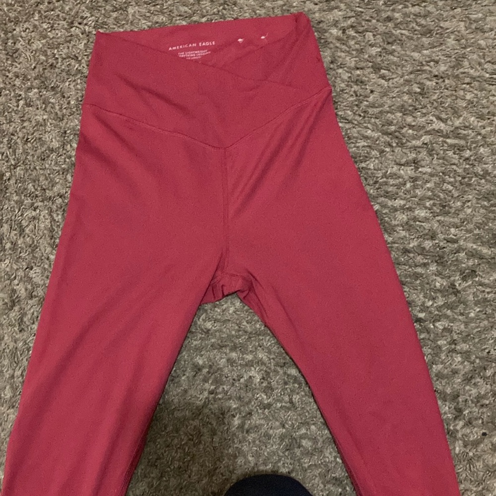 Hot pink leggings ,7/8 length, American eagle